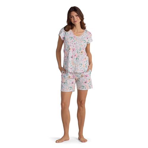 Miss Elaine 100% Cotton Knit Pajamas, Women's Floral Pajama Set