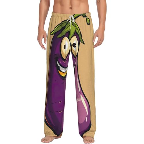 Pyjama de Noël chaud pour homme en flanelle imprimé aubergine unique
