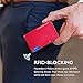 Hayvenhurst Wallet For Men - Reinvented Design Men's Wallet - Slim, Minimalistic & Seamless Card Case, Blocks RFID Scanners, Holds 12 Cards (Crimson)
