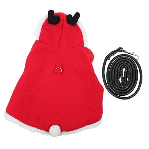 SUPVOX Christmas Style Bunny Rabbit Clothing with Harness Leash Lightweight Pet Outfit for Daily Use for Walking and Jogging Comfortable and Adorable Design