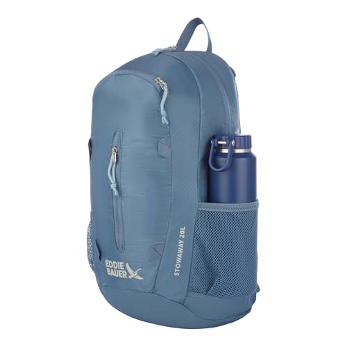 Image of Eddie Bauer Stowaway Packable Backpack | Travel | Outdoor | Lightweight | Foldable | Durable | Ripstop Polyester | 20L - Blue Tile
