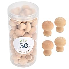 Restokki 50 pcs Wooden Mushroom Ornaments, Holzpilze Bemalen, holzpilze deko, für Kinderkunst, Spielzeug Holz Pilz Ornament Spielzeug für Home Office Desktop Dekoration