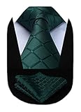 corbata verde bandera Ancho del lazo: 3.4 pulgadas (8.5 cm); Longitud del lazo: 59 pulgadas (150 cm); Tamano del panuelo: 10 pulgadas x 10 pulgadas (25 cm x 25 cm); Material: 100% seda; Artesania: corbata tejida jacquard; El paquete incluye: corbata y panuelo