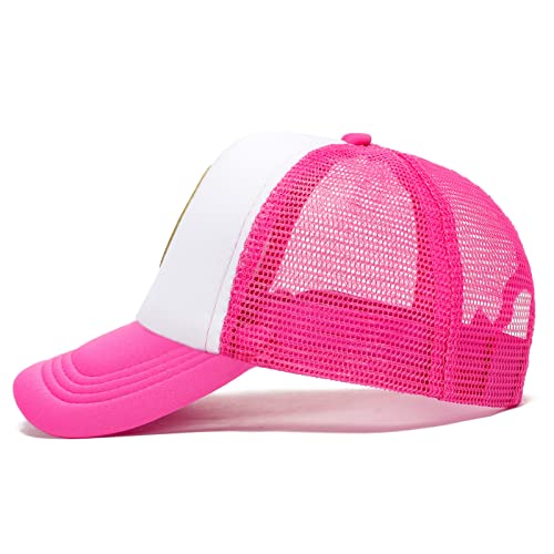 Toddler Baseball Hat Kids Girl Funny Trucker Hat Adjustable Cute Baby Baseball Cap Preppy Hat Hot Pink #TOP5