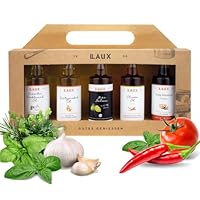 Laux BBQ Essig Öl Set - Koch Set aus 5 erlesenen Essigen & Speiseölen - Grill Zubehör - Geschenke für Frauen & Männer - Geschenk-Idee zu Ostern (5x40ml)