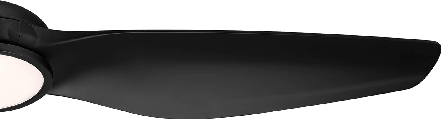 Possini Euro Design 60" Modern 3 Blade Large Propeller Indoor Outdoor Ceiling Fan with Light LED Remote Control Matte Black White Diffuser Damp Rated for Patio Exterior House Porch Gazebo Garage