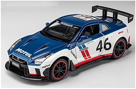 LOWFI Car Models for Nissan GTR 1/24 Alloy Die-Casting Car Models Safety Toys Fashion Gifts Souvenirs Crafts (Color : Blue)