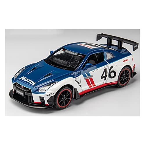 Lowfi Car Models For Nissan Gtr 1/24 Alloy Die-Casting Car Models Safety Toys Fashion Gifts Souvenirs Crafts (Color : Blue) #TOP3