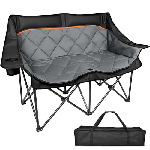 Oversized Padded Heavy Duty Outdoor Folding Loveseat Chair