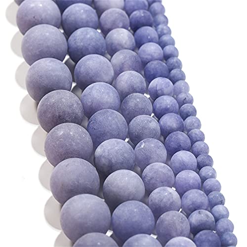 4 Mm Natural Matte Purple Chalcedony Stone Beads Frosted Jasper Round Loose Gemstone Beads For Diy Bracelet Necklace Earring Jewelry Craft Making Accessories (Purple, 4Mm×92Pcs) #TOP7