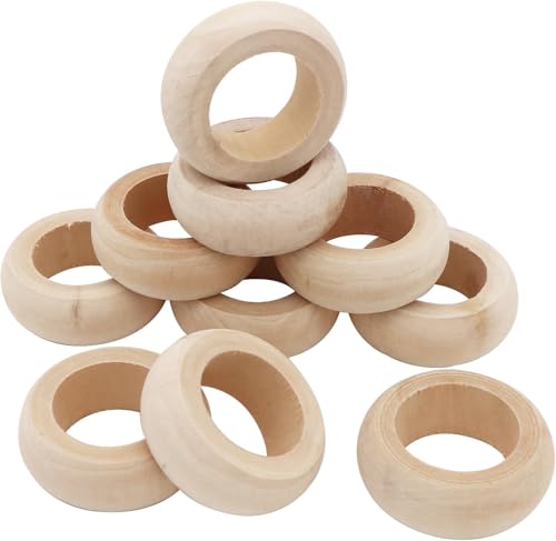 Napkin Rings Dining Table Napkin Holder, Classic Everyday Use Thanksgiving, Christmas Napkin Rings Buckles,Festive Party Gift Farmhouse for Table (Unfinished Set of 12)