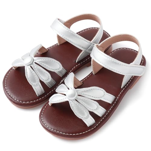 Happy Cherry Sandales pour Petites Filles Sandale d'été Chaussures Plates en cuir PU Enfant Fille Extérieur EU 22