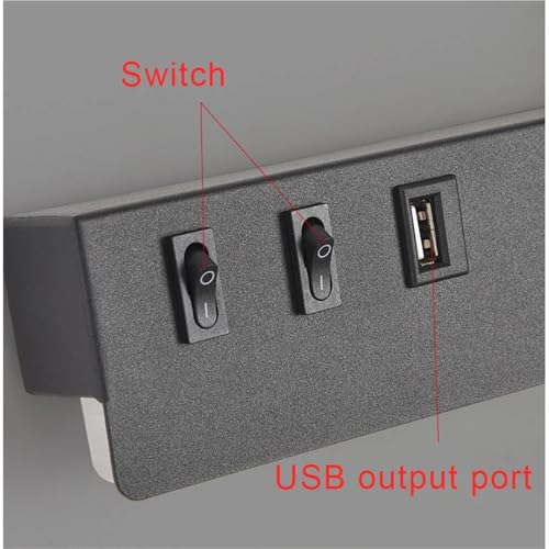 Lámpara de pared LED con interruptor USB y luz cálida para interior 8