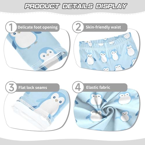 Lovely Penguin Cartoon Girls Casual Leggings for Kids Printed Long Pant Bottoms Stretch and Soft3