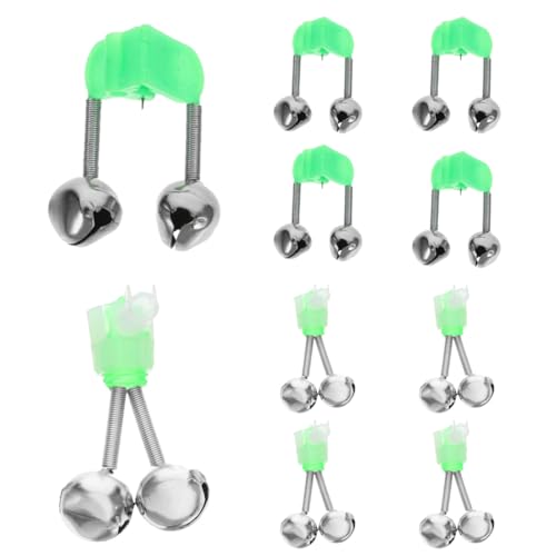 NJCXOLA 10 pesca accesorios,Campana de pesca alarma caña de pescar campana caña de mar doble campana clip campana se puede insertar la pesca nocturna luz alarma campana equipo de pesca