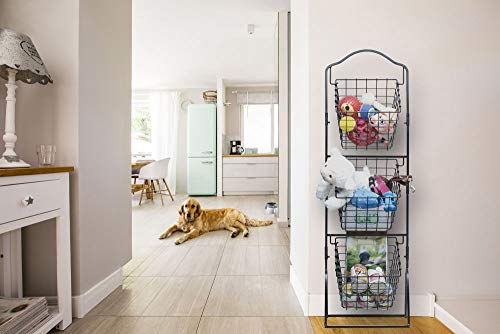 Gourmet Basics By Mikasa 3-Tier Metal Market Basket, Antique Black #TOP4