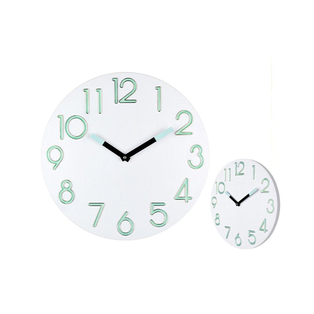 Orologio da parete Orologio da parete rotondo semplice for ufficio, soggiorno, camera da letto, studio, orologio da parete luminoso Reloj De Pared(C)