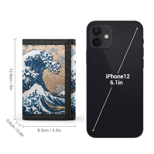 The Great Wave of Kanagawa Art Trifold Wallets Slim Coin Purse Card Holder Durable Money Clip for Women Men2