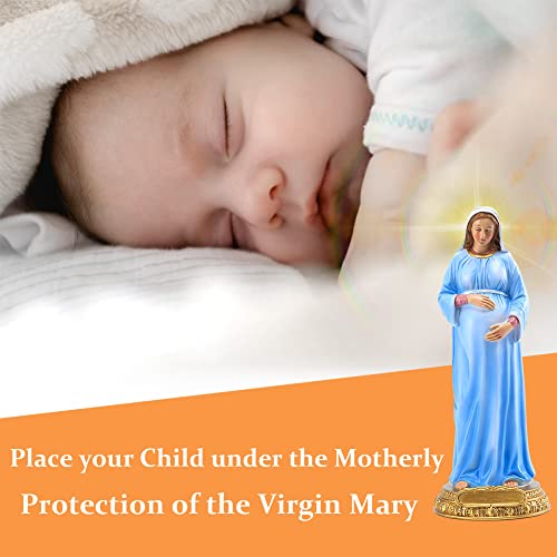 Estatua Virgen María Embarazada Resina 8.4 pulgadas miniatura 5