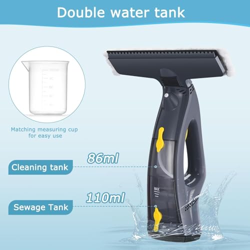 Image of Window Vacuum, Window Vacuum Squeegee, 3 in 1 Cordless Window Vac with Spray /Wipe /Suck up Water,Electric Window Cleaning Tool for Shower Wall Mirror Glass /Car Windshield /Countertop