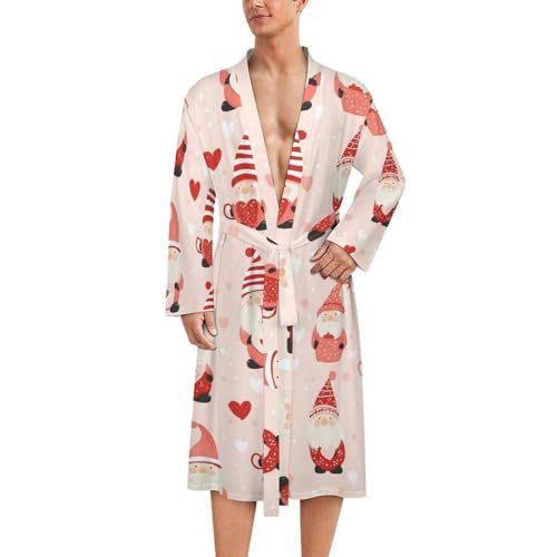 Peignoir de bain pour homme imprimé nain rose vêtement nuit kimono