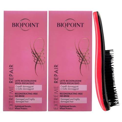 SET: 2x Latte Ricostruzione, Senza Risciacquo, EXTREME REPAIR. Per Capelli Danneggiati e Molto Danneggiati 125ml + Spazzola Per Capelli