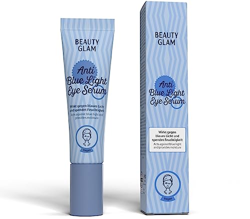 BEAUTY GLAM – Augenserum gegen Augenringe & Blaulicht mit Hyaluronsäure, Alle Hauttypen, Vegan, Ohne Silikone, Made in Germany – 15ml