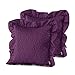 AmeliaHome Housses de Coussin à Volants, Polyester, Tilia Prune, 2 Kissenbezüge 45x45 cm