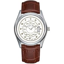 Men Watch Casual Waterproof Quartz Watches Clock Date Classic Business Brown Leather Christmas Wristwatch Circle of Fifths Time for Music Gold Wrist Watches