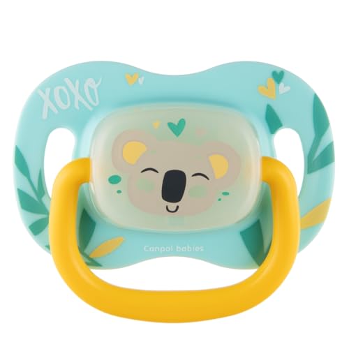Imagen de Canpol babies Chupete de silicona 0-6 m simétrico EXOTIC-KOALA amarillo
