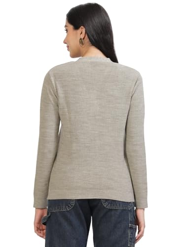 Image of Kalt Women Full Sleeves V-Neck Design Acrylic Cardigan Sweater