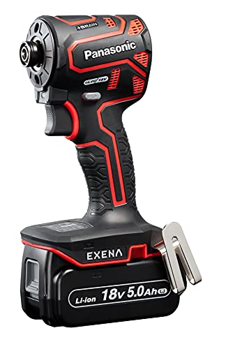 パナソニック充電 インパクトEZ1PD1 デュアル +BRAIN 155N m18V高容量5.0Ah電池パック×2個 充電器 大容量収納ケース付 レッド EXENA Pシリーズ EZ1PD1J18D-R