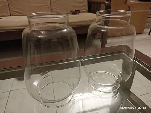 Image of GlassWorld Chimney Globe for Indian Traditional Hurricane Lanterns, Replacement Glass Top for Oil Lamps, Candles, Diyas, TeaLights