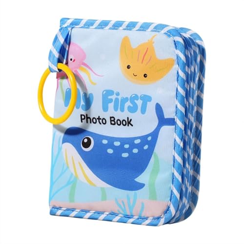 My First Photo Book Album, Baby Photo Album First Family Memory Book,Toddlers Soft Photo Cloth Book with Mirror, Infant Dinosaurs Design for Memories Family Toddlers Baby Showers Kids