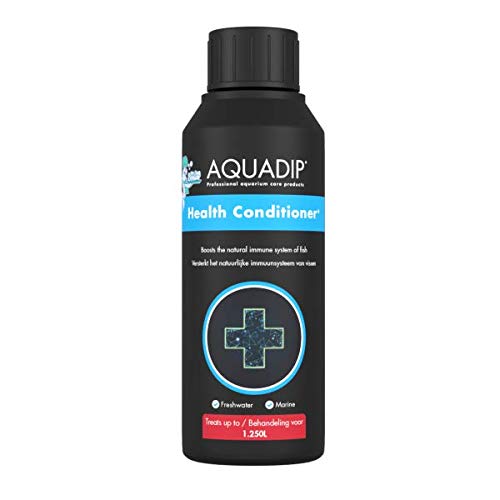 Acondicionador de salud Aquadip + 250 ml de agua fría tropical, tanque de acuario, tratamiento del sistema inmunológico
