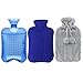 1pack Bolsa para Agua Caliente 2L con 2pcs Funda Blanda y Funda de punto Extraíble Bolsa Hecho con Tela de Calidad y Caucho Hot Water Bottle Perfecto Invierno