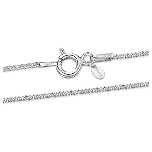 Amberta Cadena Barbada en Plata de Ley 925 para Mujer 1.1 mm: 45 cm