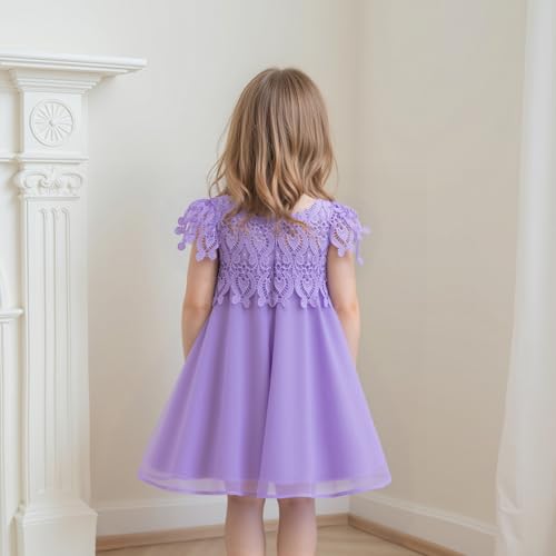 Little Girls Flower Girl Dress Princess Wedding Semi Formal Dresses Summer Holiday Birthday Party Boho Lace Dress4