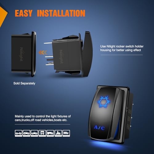 Image of Nilight A /C Rocker Switch Led Light Bar 5 Pin Laser On Off
