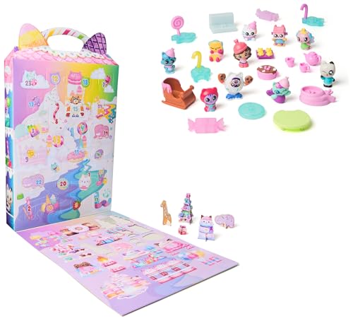 DREAMWORKS GABBY'S DOLLHOUSE: DER FILM - Adventskalender 2025 Süße Winterüberraschung, 24 Überraschungsspielzeuge mit Gabby-Figur, Katzenfreunden & Zubehör, für Kinder ab 3 Jahren