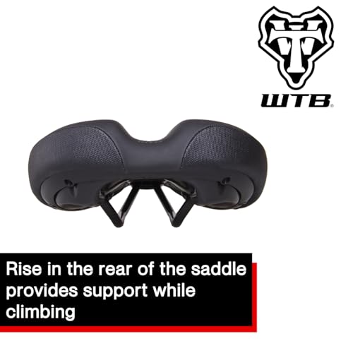 WTB Comfort Bike Saddle, Plush Thick Padding & Sporty Contoured Shape, 174mm x 270mm, Extra Wide Profile, DNAx Padding & Microfiber Cover, Steel Rails, 390g, Ideal for Cruiser & Leisure Riders