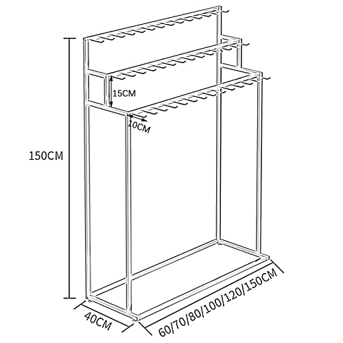 Porte-ceinture mobile roulettes cintre commercial rangement détail robuste - 3