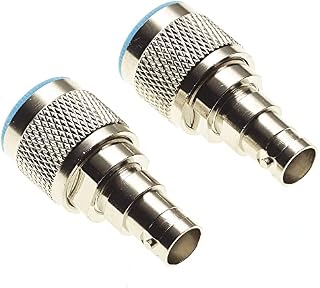 Keple 50 Ohm BNC Socket To N-Type Plug Adaptor With Gold Plated Contacts - Coax Adapter For Antenna, WiFi, Router, Radios, Coaxial Male Female Connector, Ham Extender Transceiver - Pack Of 2