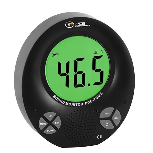Decibelímetro PCE-TSM 5 con semáforo de ruido integrado/Pantalla con fondo de 3 colores/Salida audio/Mando a distancia/Alarma visual y sonora/PCE Instruments