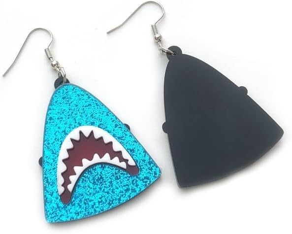 Acrylic Shark Mouth Shape Dangle Earrings Cute Animals Resin Sparkly Drop Jewelry for Women - Image 2