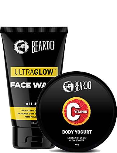Beardo Ultraglow Facewash for Men (100ml), Vit-C Body Yogurt (120g)