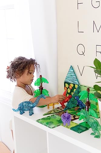 MAGNA-TILES Dino World XL 50-Piece Magnetic Construction Set, The ORIGINAL Magnetic Building Brand - image 3