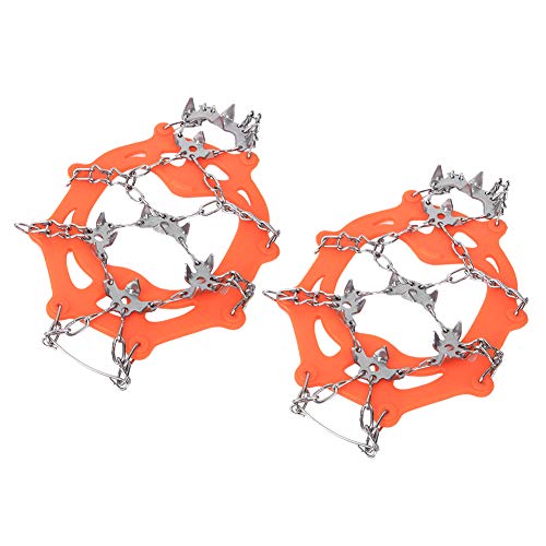 Cobertura para calçados de gelo, acessórios de escalada Grampos externos,(19 teeth orange, M)