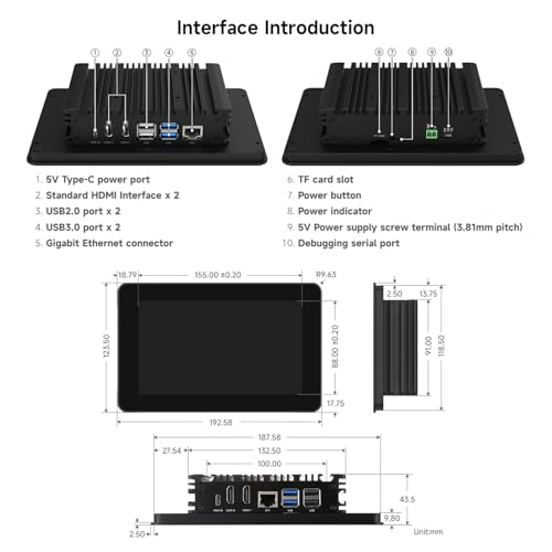 Image of waveshare 7inch 720 x 1280 Industrial HMI Pi4 All-in-one Touch Display, Built-in Raspberry Pi 5-4GB, Dual 4K HDMI Output, 10-Point Touch, Optical Bonding, Aluminum Alloy Case for Heat Dissipation