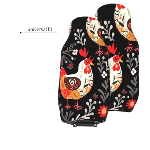 Protection de siège automobile de luxe avec motif coq et poules - 5